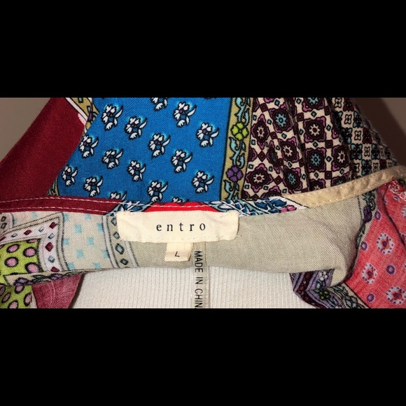 Entro Multi Collage Kimono w/Tassels,Size-Large - Picture 4 of 8